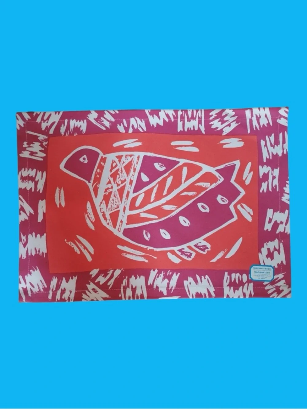 Vintage Pier 1 NWT 100% Cotton Retro Boho Folk Art Maximalist Bird Placemats